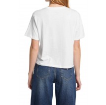 GUESS JEANS SS CN BOXY EMBRO LOGO TEE ΜΠΛΟΥΖΑ ΓΥΝΑΙΚΕΙΑ WHITE