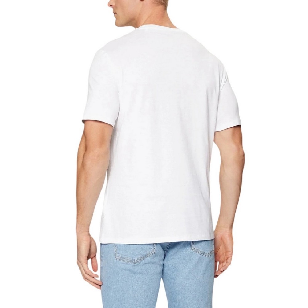 GUESS JEANS SS CN SLIM PRINTED TEE T-SHIRT ΜΠΛΟΥΖΑ ΑΝΔΡΙΚΗ WHITE