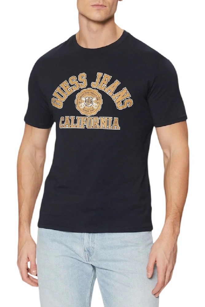 GUESS JEANS SS CN SLIM PRINTED TEE T-SHIRT ΜΠΛΟΥΖΑ ΑΝΔΡΙΚΗ DARK NAVY