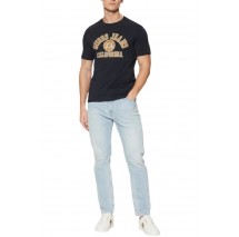 GUESS JEANS SS CN SLIM PRINTED TEE T-SHIRT ΜΠΛΟΥΖΑ ΑΝΔΡΙΚΗ DARK NAVY