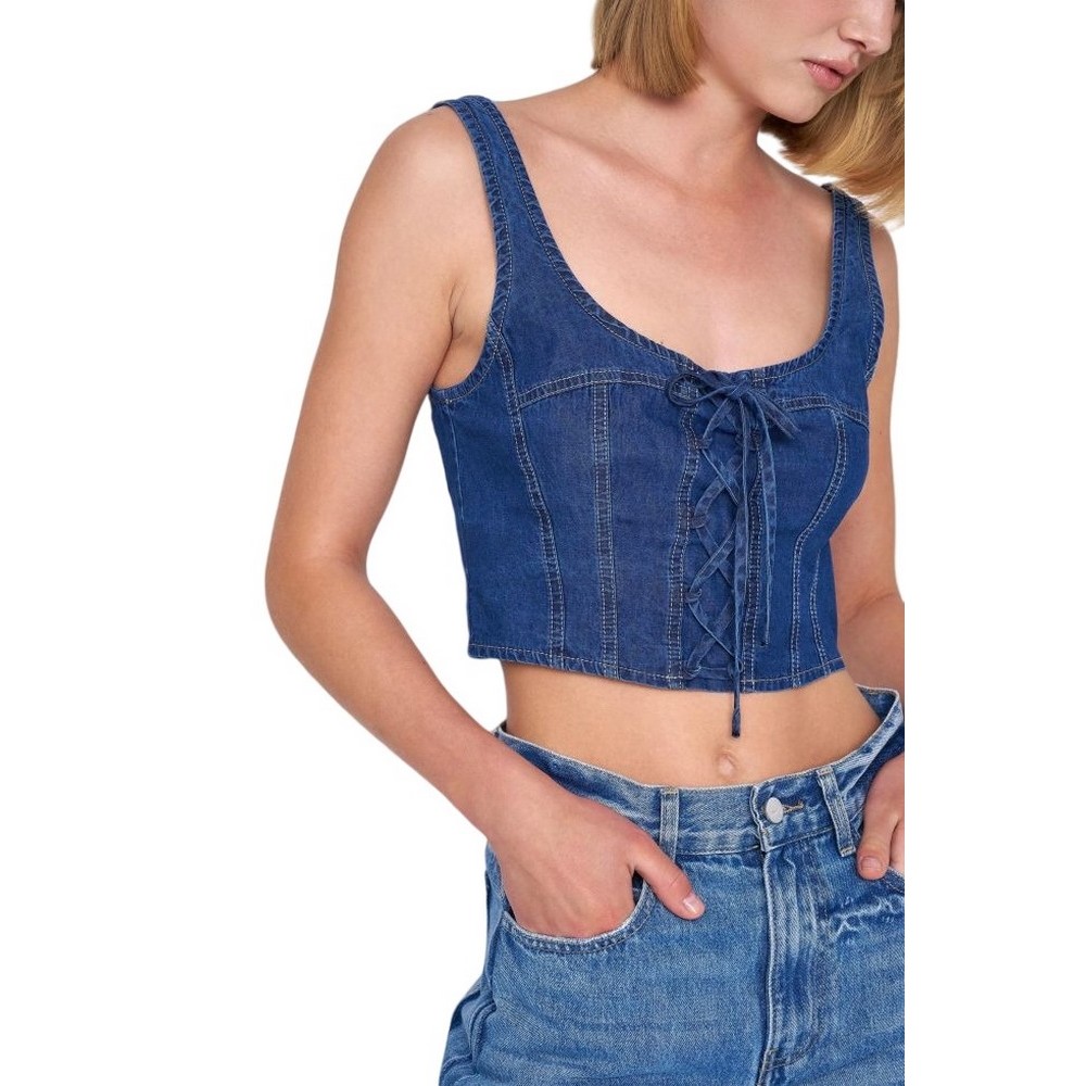 ALE ΜΠΟΥΣΤΟ ΚΟΡΣΕΣ DENIM ΓΥΝΑΙΚΕΙΟ BLUΕ DENIM