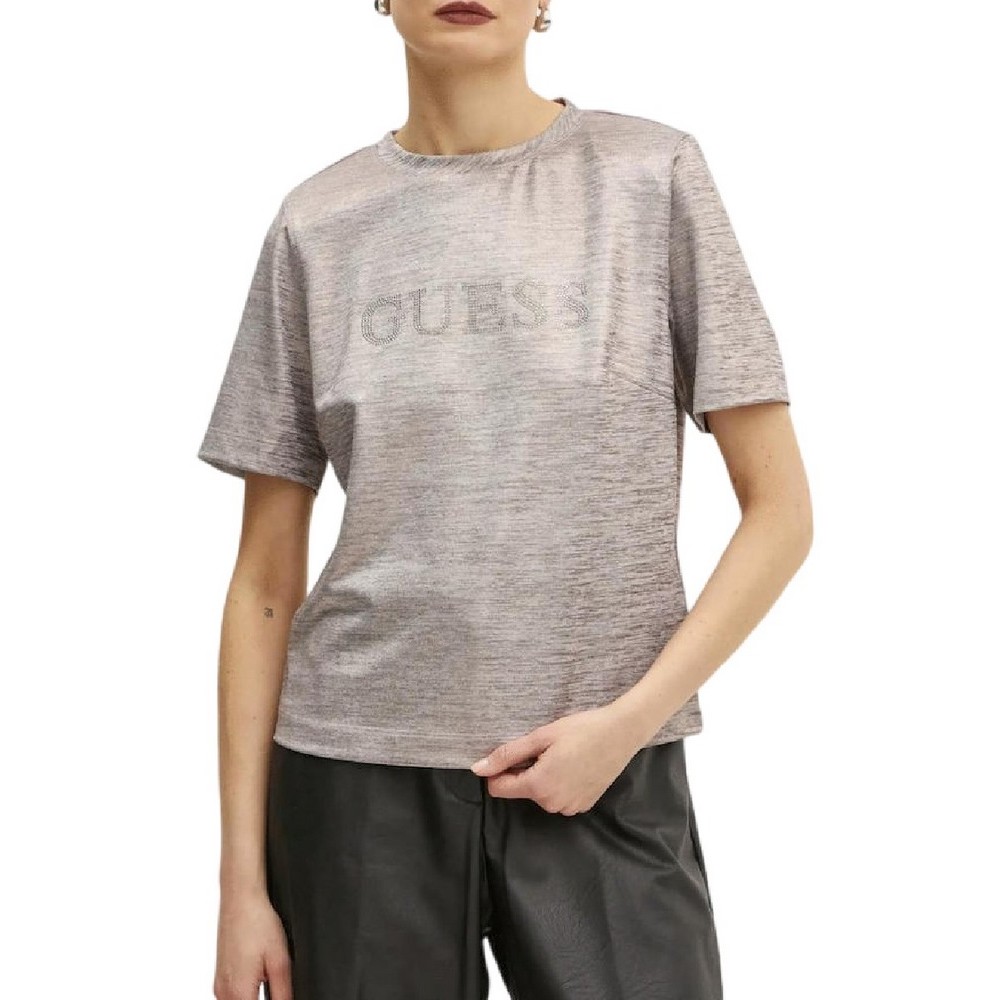 GUESS SPERANZA LOGO METALLIC TOP ΤΟΠ ΜΠΛΟΥΖΑ ΓΥΝΑΙΚΕΙΑ ROSE