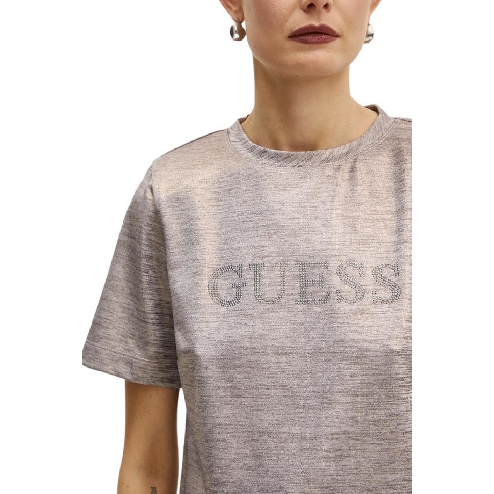 GUESS SPERANZA LOGO METALLIC TOP ΤΟΠ ΜΠΛΟΥΖΑ ΓΥΝΑΙΚΕΙΑ ROSE