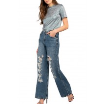 GUESS SPERANZA LOGO METALLIC TOP ΤΟΠ ΜΠΛΟΥΖΑ ΓΥΝΑΙΚΕΙΑ SILVER