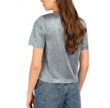 GUESS SPERANZA LOGO METALLIC TOP ΤΟΠ ΜΠΛΟΥΖΑ ΓΥΝΑΙΚΕΙΑ SILVER