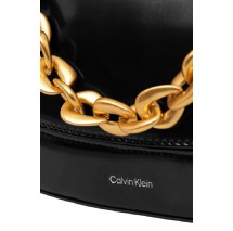 CALVIN KLEIN CHAIN SHOULDER BAG ΤΣΑΝΤΑ ΓΥΝΑΙΚΕΙΑ BLACK