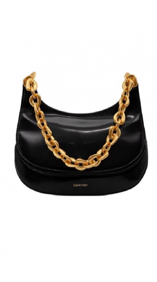 CALVIN KLEIN CHAIN SHOULDER BAG ΤΣΑΝΤΑ ΓΥΝΑΙΚΕΙΑ BLACK