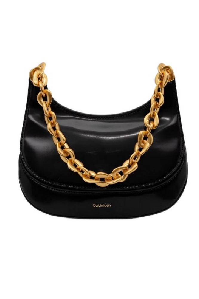 CALVIN KLEIN CHAIN SHOULDER BAG ΤΣΑΝΤΑ ΓΥΝΑΙΚΕΙΑ BLACK