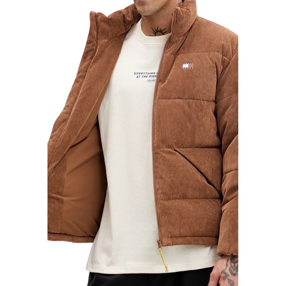 TOMMY JEANS VAIL CORD PUFFER EXT ΜΠΟΥΦΑΝ ΑΝΔΡΙΚΟ BROWN