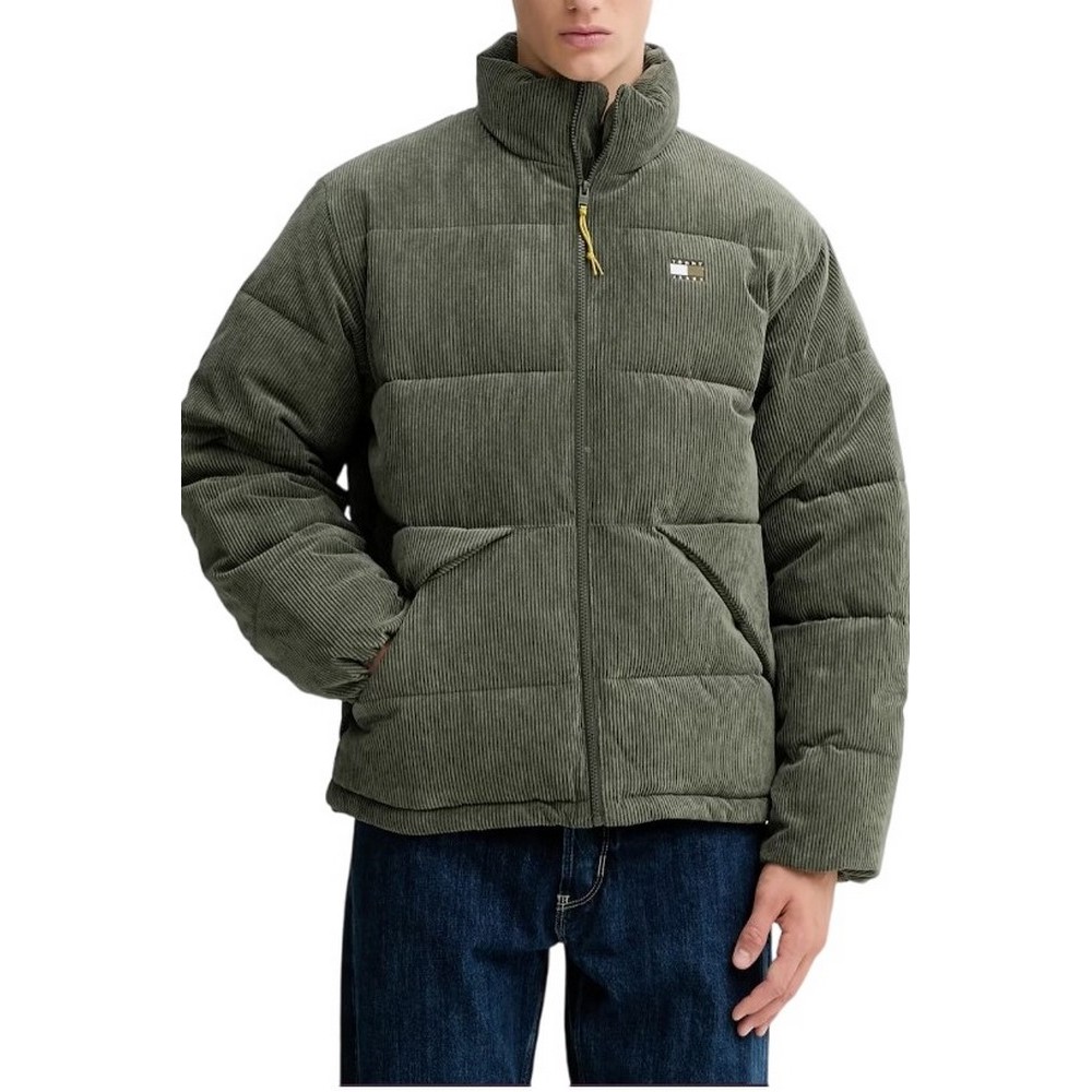 TOMMY JEANS VAIL CORD PUFFER EXT ΜΠΟΥΦΑΝ ΑΝΔΡΙΚΟ GREEN
