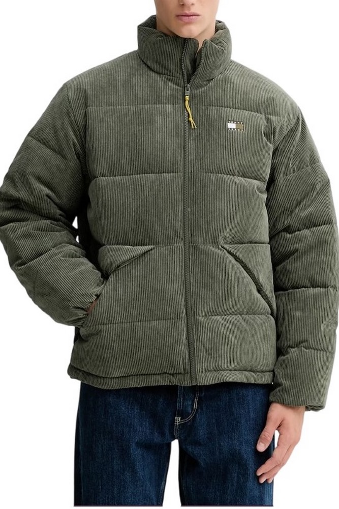 TOMMY JEANS VAIL CORD PUFFER EXT ΜΠΟΥΦΑΝ ΑΝΔΡΙΚΟ GREEN