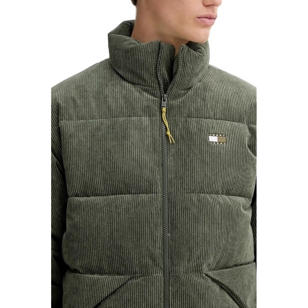 TOMMY JEANS VAIL CORD PUFFER EXT ΜΠΟΥΦΑΝ ΑΝΔΡΙΚΟ GREEN
