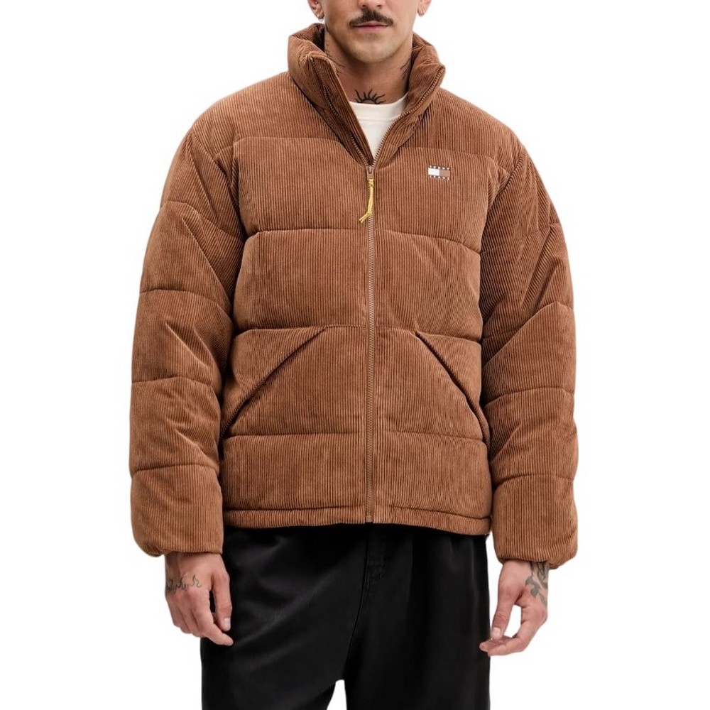 TOMMY JEANS VAIL CORD PUFFER EXT ΜΠΟΥΦΑΝ ΑΝΔΡΙΚΟ BROWN
