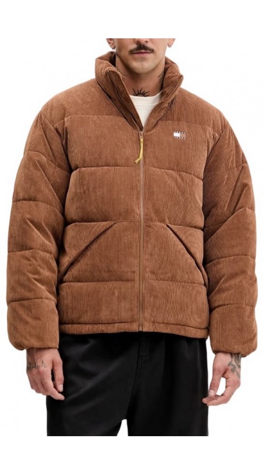 TOMMY JEANS VAIL CORD PUFFER EXT ΜΠΟΥΦΑΝ ΑΝΔΡΙΚΟ BROWN