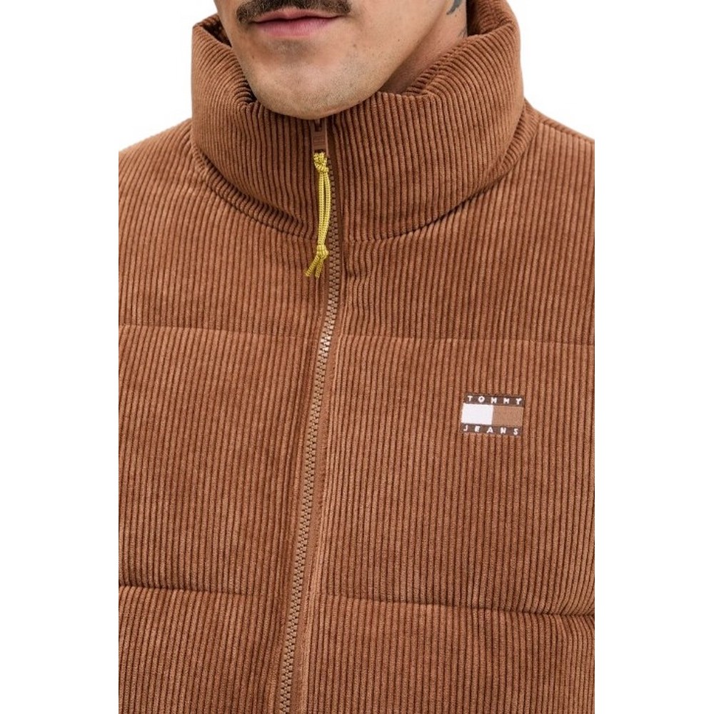 TOMMY JEANS VAIL CORD PUFFER EXT ΜΠΟΥΦΑΝ ΑΝΔΡΙΚΟ BROWN