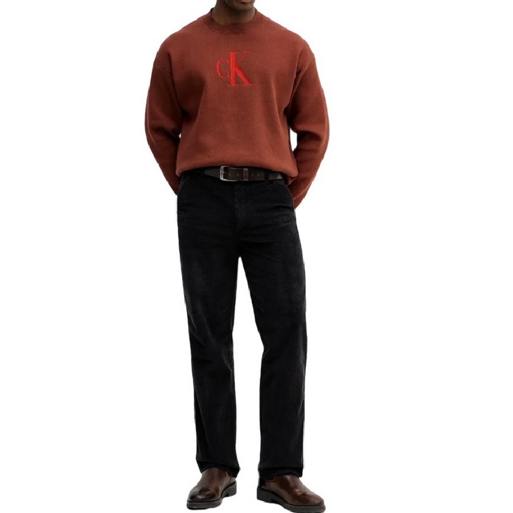 CALVIN KLEIN JEANS 90S STRAIGHT CORDUROY PANTS ΠΑΝΤΕΛΟΝΙ ΑΝΔΡΙΚΟ BLACK