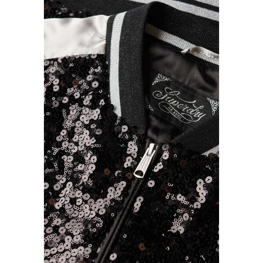 SUPERDRY D3 OVIN SEQUIN SUIKAJAN JACKET ΜΠΟΥΦΑΝ ΓΥΝΑΙΚΕΙΟ BLACK