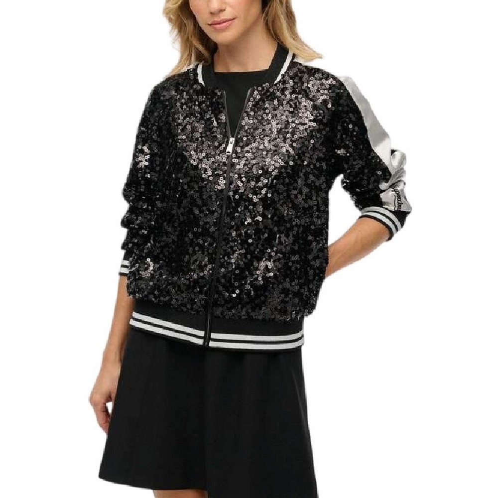 SUPERDRY D3 OVIN SEQUIN SUIKAJAN JACKET ΜΠΟΥΦΑΝ ΓΥΝΑΙΚΕΙΟ BLACK