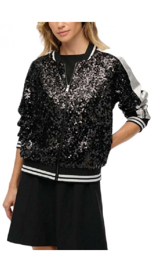 SUPERDRY D3 OVIN SEQUIN SUIKAJAN JACKET ΜΠΟΥΦΑΝ ΓΥΝΑΙΚΕΙΟ BLACK