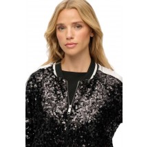 SUPERDRY D3 OVIN SEQUIN SUIKAJAN JACKET ΜΠΟΥΦΑΝ ΓΥΝΑΙΚΕΙΟ BLACK