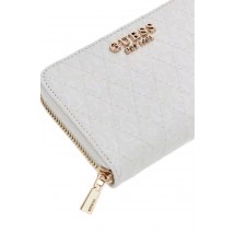 GUESS BETULA SLG MEDIUM ZIP AROUND ΠΟΡΤΟΦΟΛΙ ΓΥΝΑΙΚΕΙΟ WHITE