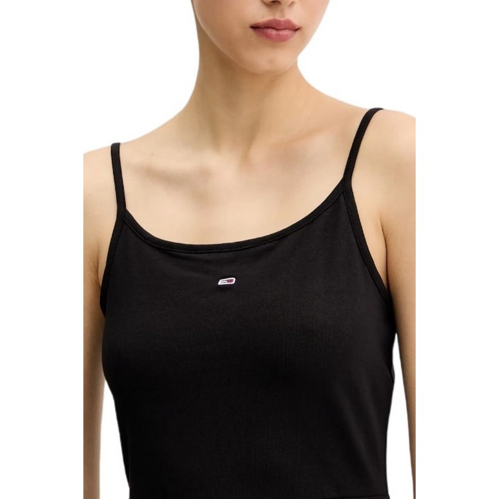 TOMMY JEANS  ESSENTIAL STRAP FLARE DRESS ΦΟΡΕΜΑ ΓΥΝΑΙΚΕΙΟ BLACK