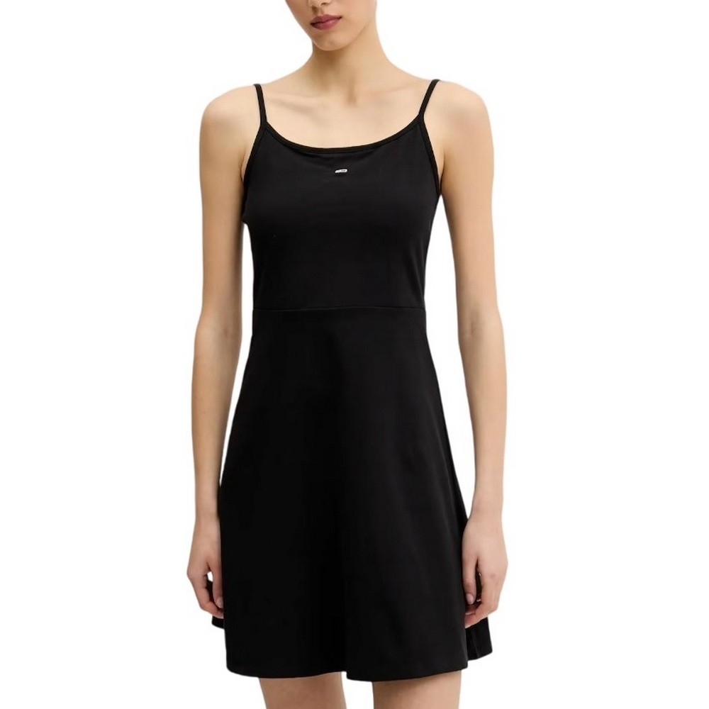 TOMMY JEANS  ESSENTIAL STRAP FLARE DRESS ΦΟΡΕΜΑ ΓΥΝΑΙΚΕΙΟ BLACK
