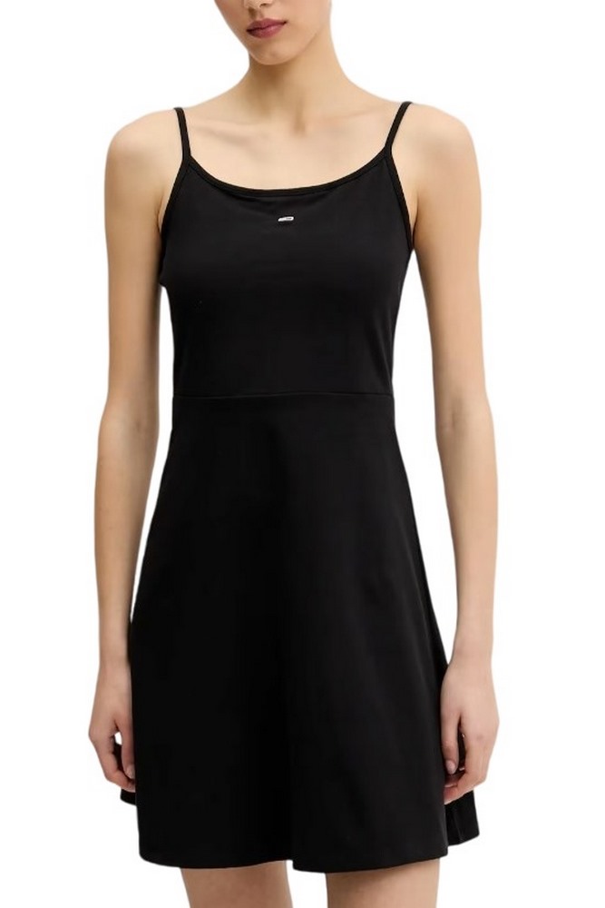 TOMMY JEANS  ESSENTIAL STRAP FLARE DRESS ΦΟΡΕΜΑ ΓΥΝΑΙΚΕΙΟ BLACK