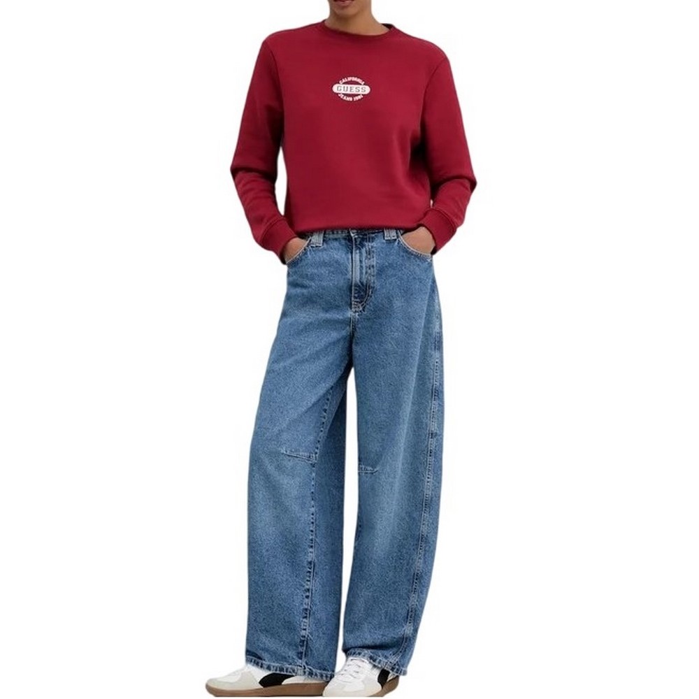 GUESS JEANS BARREL ΠΑΝΤΕΛΟΝΙ ΓΥΝΑΙΚΕΙΟ BLUΕ DENIM