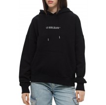 GUESS JEANS OVER HOOD EMBRO SWEATSHIRT ΦΟΥΤΕΡ ΓΥΝΑΙΚΕΙΟ BLACK