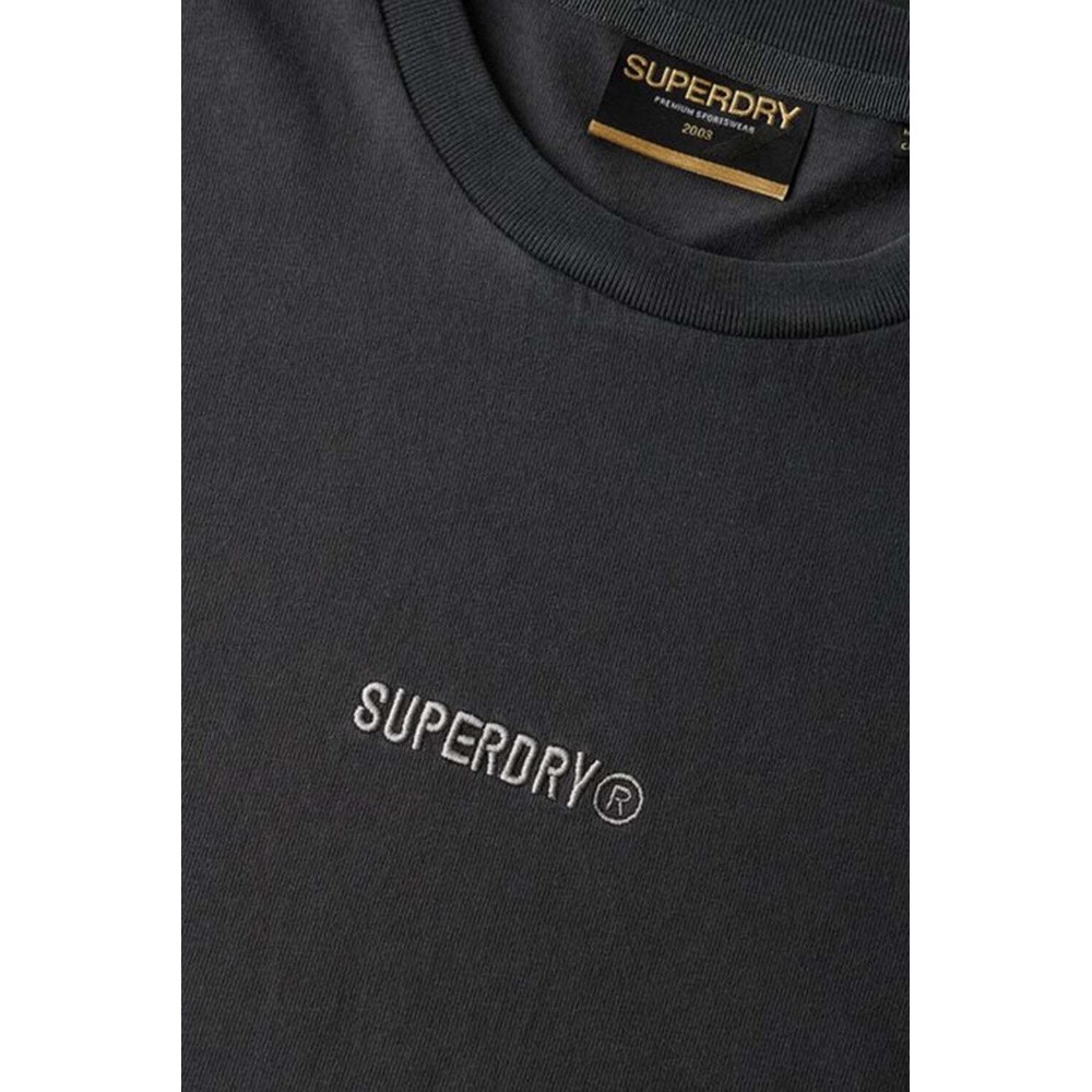 SUPERDRY D1 SDSW MICRO LOGO T-SHIRT ΜΠΛΟΥΖΑ ΑΝΔΡΙΚΗ WASHED BLACK