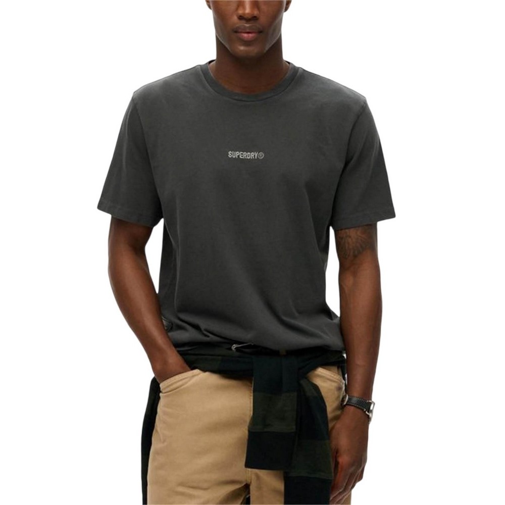 SUPERDRY D1 SDSW MICRO LOGO T-SHIRT ΜΠΛΟΥΖΑ ΑΝΔΡΙΚΗ WASHED BLACK