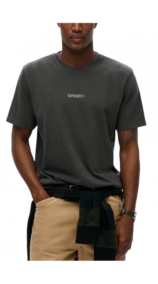 SUPERDRY D1 SDSW MICRO LOGO T-SHIRT ΜΠΛΟΥΖΑ ΑΝΔΡΙΚΗ WASHED BLACK