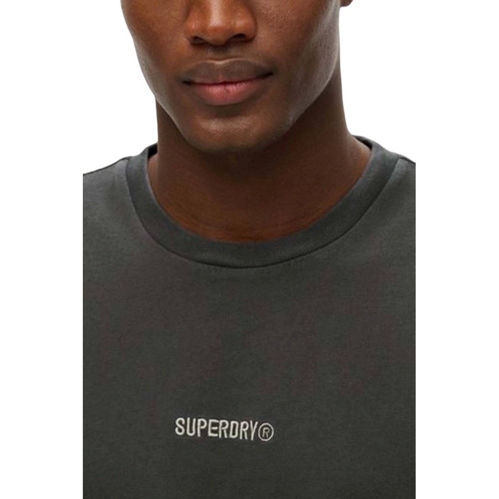SUPERDRY D1 SDSW MICRO LOGO T-SHIRT ΜΠΛΟΥΖΑ ΑΝΔΡΙΚΗ WASHED BLACK