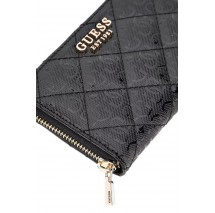 GUESS LAUREL SLG MEDIUM ZIP AROUND ΠΟΡΤΟΦΟΛΙ ΓΥΝΑΙΚΕΙΟ BLACK