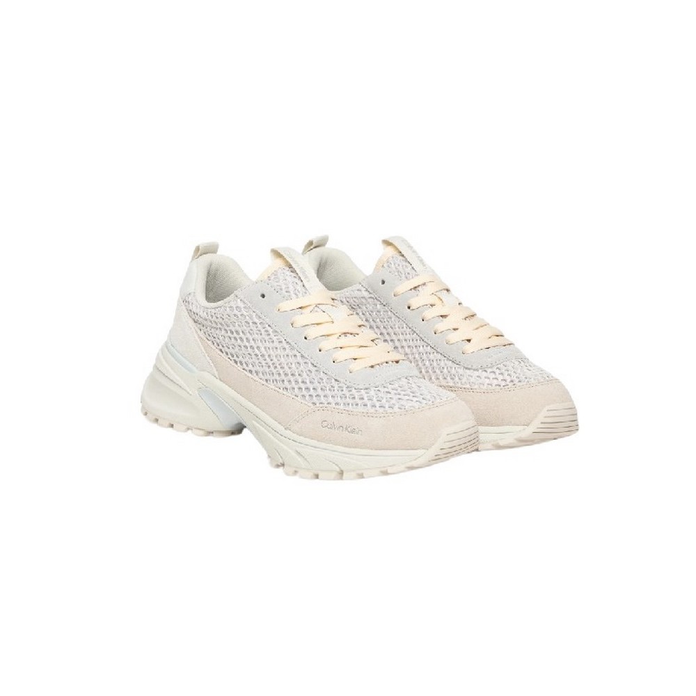 CALVIN KLEIN HIKE RUNNER LACE UP TECHMIX ΠΑΠΟΥΤΣΙ ΓΥΝΑΙΚΕΙΟ WHITE/GREY