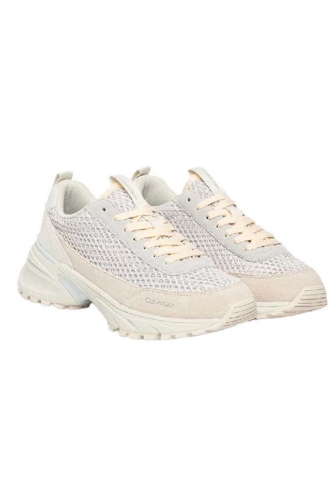CALVIN KLEIN HIKE RUNNER LACE UP TECHMIX ΠΑΠΟΥΤΣΙ ΓΥΝΑΙΚΕΙΟ WHITE/GREY