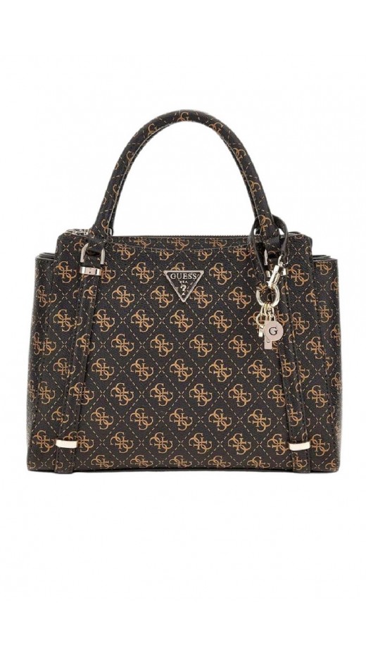 GUESS ECO ERICA 2 COMP SATCHEL ΤΣΑΝΤΑ ΓΥΝΑΙΚΕΙ? BROWN