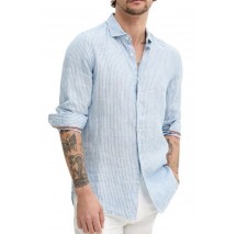 SUPERDRY D2 STUD VACATION LINEN SHIRT ΠΟΥΚΑΜΙΣΟ ΑΝΔΡΙΚΟ BLUE