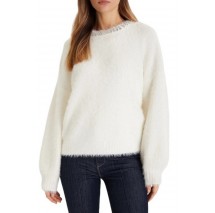 GUESS ARISA RHINESTONE SWTR ΜΠΛΟΥΖΑ ΠΛΕΚΤΗ ΓΥΝΑΙΚΕΙΑ OFF WHITE