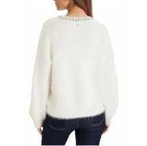 GUESS ARISA RHINESTONE SWTR ΜΠΛΟΥΖΑ ΠΛΕΚΤΗ ΓΥΝΑΙΚΕΙΑ OFF WHITE