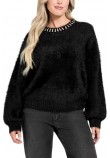 GUESS ARISA RHINESTONE SWTR ΜΠΛΟΥΖΑ ΠΛΕΚΤΗ ΓΥΝΑΙΚΕΙΑ BLACK