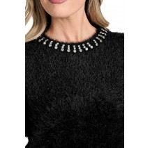 GUESS ARISA RHINESTONE SWTR ΜΠΛΟΥΖΑ ΠΛΕΚΤΗ ΓΥΝΑΙΚΕΙΑ BLACK