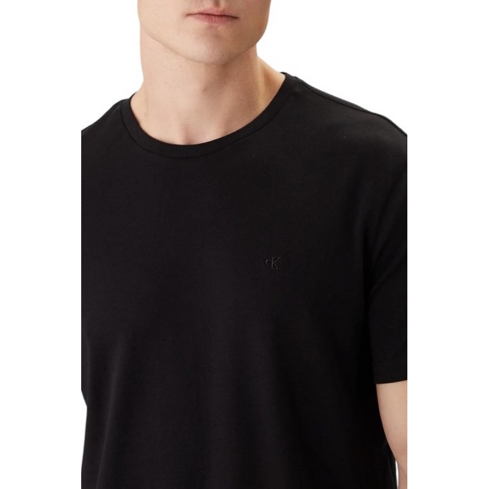 CALVIN KLEIN SUPIMA CHEST EMB CREWNECK T-SHIRT ΜΠΛΟΥΖΑ ΑΝΔΡΙΚΗ BLACK