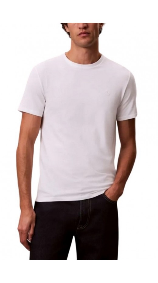 CALVIN KLEIN SUPIMA CHEST EMB CREWNECK T-SHIRT ΜΠΛΟΥΖΑ ΑΝΔΡΙΚΗ BRIGHT WHITE