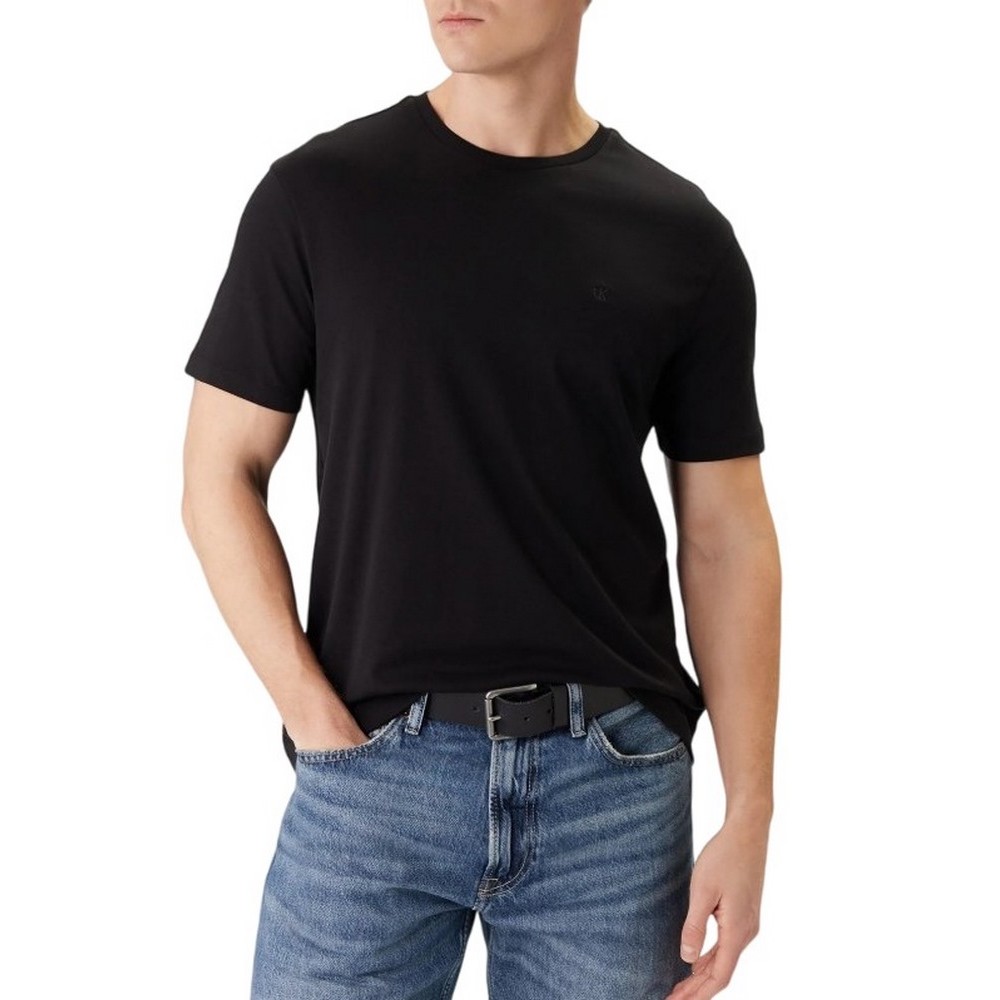 CALVIN KLEIN SUPIMA CHEST EMB CREWNECK T-SHIRT ΜΠΛΟΥΖΑ ΑΝΔΡΙΚΗ BLACK