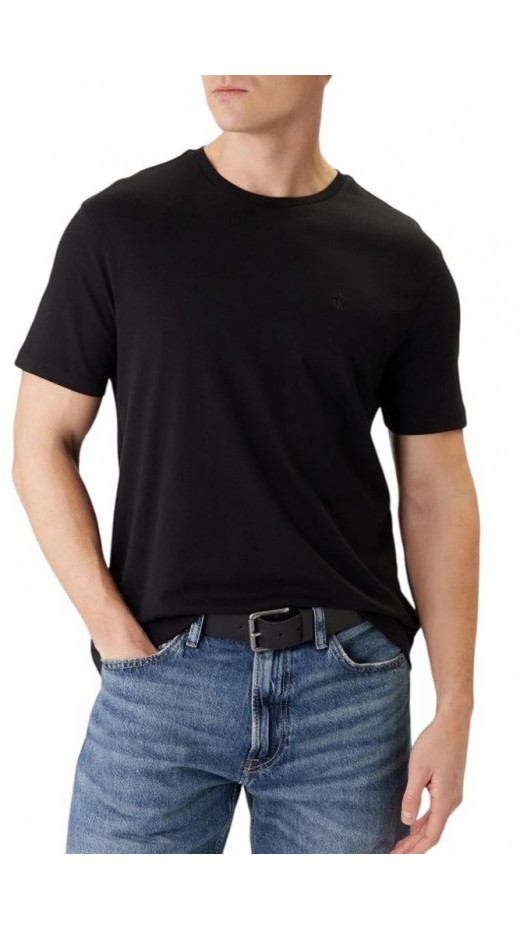 CALVIN KLEIN SUPIMA CHEST EMB CREWNECK T-SHIRT ΜΠΛΟΥΖΑ ΑΝΔΡΙΚΗ BLACK