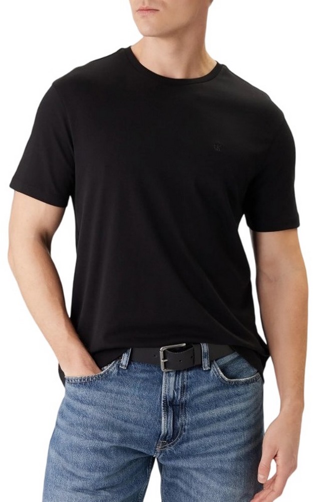 CALVIN KLEIN SUPIMA CHEST EMB CREWNECK T-SHIRT ΜΠΛΟΥΖΑ ΑΝΔΡΙΚΗ BLACK