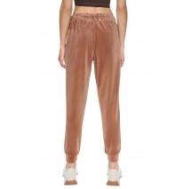 DKNY VARSITY VELOUR RHINESTONE LOGO MID RISE JOGGER ΠΑΝΤΕΛΟΝΙ ΦΟΡΜΑ ΓΥΝΑΙΚΕΙΟ CARAMEL
