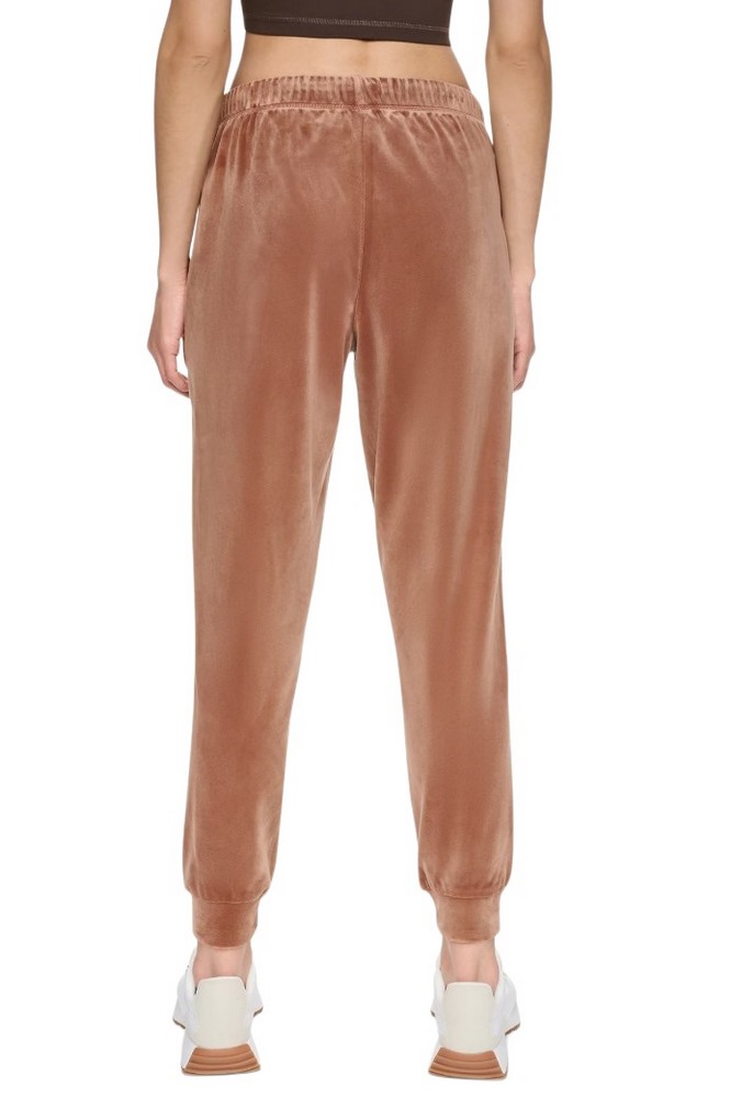 DKNY VARSITY VELOUR RHINESTONE LOGO MID RISE JOGGER ΠΑΝΤΕΛΟΝΙ ΦΟΡΜΑ ΓΥΝΑΙΚΕΙΟ CARAMEL